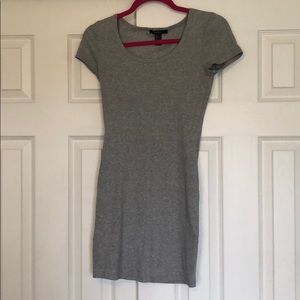 Grey fitted T-shirt dress